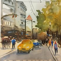 Mój projekt z kursu: Pejzaże miejskie w akwareli Ein Projekt aus dem Bereich Bildende Künste, Aquarellmalerei und Architektonische Illustration von magda_1970 - 22.08.2024
