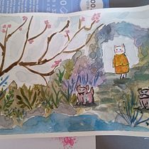 Meu projeto do curso: Ilustração em aquarela com influência japonesa. Traditional illustration, Drawing, and Watercolor Painting project by Flavia Helena Nunes Silva - 08.22.2024
