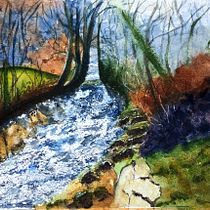 My project for course: Painting Realistic Watercolor Landscapes. Projekt z dziedziny  Sztuki piękne,  Malarstwo, Sketching, Malowanie akwarelą, Ilustracja naturalist i czna użytkownika barbcouilliard - 22.08.2024