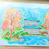 Meu projeto do curso: Ilustração em aquarela com influência japonesa. Traditional illustration, Drawing, and Watercolor Painting project by Carolina Pereira - 08.23.2024