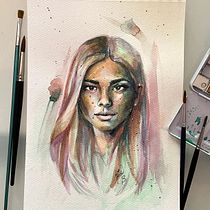 Il mio progetto del corso: Ritratto artistico ad acquerello. Fine Arts, Painting, Watercolor Painting, and Portrait Drawing project by Elisa Bertoldi - 08.24.2024