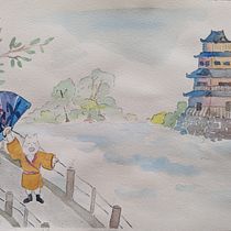 Mon projet du cours : Illustration à l’aquarelle de style japonais. Traditional illustration, Drawing, and Watercolor Painting project by Laurianne - 08.24.2024