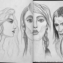 My project for course: Portrait Sketchbooking: Explore the Human Face. Sketching, Drawing, Portrait Drawing, Artistic Drawing, and Sketchbook project by Fiona Lokot - 08.24.2024
