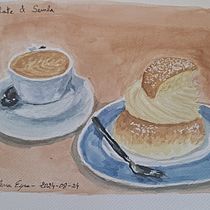 My project for course:  Flavorful Food Illustration with Watercolor. Projekt z dziedziny Trad, c, jna ilustracja,  Sztuki piękne,  Malarstwo i Malowanie akwarelą użytkownika elenueyre - 25.08.2024