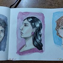 My project for course: Portrait Sketchbooking: Explore the Human Face. Sketching, Drawing, Portrait Drawing, Artistic Drawing, and Sketchbook project by Angela Arduini - 08.25.2024