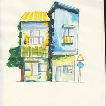 Mon projet du cours : Esquisses d'architecture expressives aux feutres de couleur Ein Projekt aus dem Bereich Skizzenentwurf, Zeichnung, Architektonische Illustration, Sketchbook und Illustration mit Tinte von marybailleul - 26.08.2024