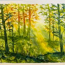 My project for course: Dreamy Watercolor Landscapes: Paint with Light. Un projet de Peinture , et Aquarelle de dianazen - 27.08.2024