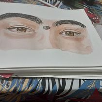 Mi proyecto del curso: Dibujos con acuarela: cómo pintar ojos expresivos. Fine Arts, Painting, Watercolor Painting, and Portrait Drawing project by Gretel Perez - 08.31.2024