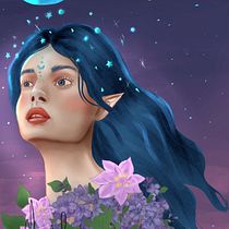 Mi proyecto del curso: Retratos digitales de fantasía con Photoshop . Traditional illustration, Drawing, Digital Illustration, Portrait Drawing, Digital Drawing, and Digital Painting project by monibeata - 08.29.2024