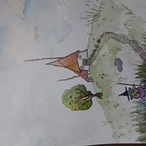 Mi proyecto del curso: Ilustración en acuarela con influencia japonesa. Traditional illustration, Drawing, and Watercolor Painting project by gracienu - 09.02.2024