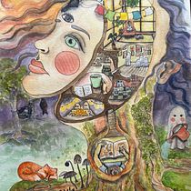 My project for course: Surreal Illustration with Watercolor and Ink. Drawing, Fine Arts, Traditional illustration, Painting, and Watercolor Painting project by Amy Cline - 07.04.2024