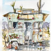 Mein Abschlussprojekt für den Kurs: Aquarellsketching: Drück deine Ideen aus. Esboçado, Criatividade, Desenho, Ilustração tradicional, Pintura em aquarela, e Sketchbook projeto de Andrea Acker - 03.09.2024