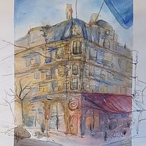 My project for course: Architectural Sketching with Watercolor and Ink. Drawing, Watercolor Painting, Architectural Illustration, Sketchbook, Ink Illustration, and Sketching project by Linda Veronese - 09.05.2024