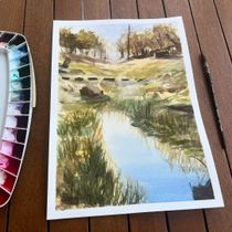 My project for course: Natural Landscapes in Watercolor. Fine Arts, Painting, and Watercolor Painting project by Gamze Uymaz - 09.06.2024