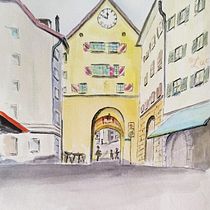 Mein Abschlussprojekt für den Kurs: Obertor. Drawing, Watercolor Painting, Architectural Illustration, Sketchbook, Ink Illustration, and Sketching project by Jon Bickel - 09.08.2024