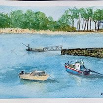 Mi proyecto del curso: Pintura en acuarela de paisajes marinos. Naturalistic Illustration, Painting, and Watercolor Painting project by Rosa Rey Pousada - 09.08.2024
