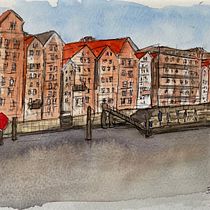 Mein Abschlussprojekt für den Kurs: Architektonische Zeichnung mit Aquarell und Tinte. Drawing, Watercolor Painting, Architectural Illustration, Sketchbook, Ink Illustration, and Sketching project by Frauke Derlin - 09.11.2024