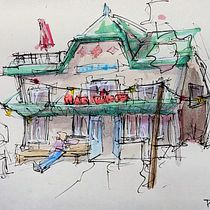 Mariapaviljoen Ein Projekt aus dem Bereich Architektonische Illustration, Zeichnung, Illustration mit Tinte, Sketchbook und Skizzenentwurf von info - 12.09.2024