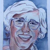 Mon projet du cours : Portrait artistique à l’aquarelle. Fine Arts, Portrait Drawing, Painting, and Watercolor Painting project by Dominique Rombaut - 09.12.2024