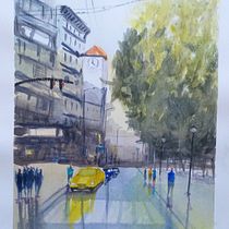 Mi proyecto del curso: Paisajes urbanos en acuarela Ein Projekt aus dem Bereich Aquarellmalerei, Bildende Künste und Architektonische Illustration von Fredy Acosta Techera - 12.09.2024