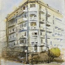 My project for course: Architectural Sketching with Watercolor and Ink. Drawing, Watercolor Painting, Architectural Illustration, Sketchbook, Ink Illustration, and Sketching project by hayamelhawary - 09.13.2024