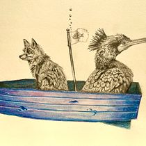 Mein Abschlussprojekt für den Kurs: Fabeltiere mit Graphitstift und Aquarellen zeichnen. Pencil Drawing, Painting, and Watercolor Painting project by henrikeboedler - 09.19.2024