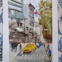 Mi proyecto del curso: Paisajes urbanos en acuarela Ein Projekt aus dem Bereich Aquarellmalerei, Bildende Künste und Architektonische Illustration von Gretta Flanders - 12.09.2024