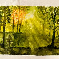 My project for course: Dreamy Watercolor Landscapes: Paint with Light. Un projet de Peinture , et Aquarelle de Kristl Johnson - 14.09.2024