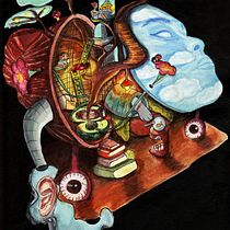 Mi proyecto del curso: Ilustración surrealista con acuarela y tinta. Drawing, Fine Arts, Traditional illustration, Painting, and Watercolor Painting project by Ángela Blanco - 09.16.2024