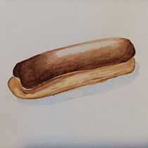 Il mio progetto del corso:  Sketching "Éclair al cioccolato". Projekt z dziedziny  Sztuki piękne, Trad, c, jna ilustracja,  Malarstwo i Malowanie akwarelą użytkownika Rossella De Laurentiis - 16.09.2024