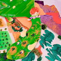 Dante y el dragón mágico. Collage, Traditional illustration, Children's Illustration, Creating with Kids, Narrative, and Paper Craft project by M. Alejandra Irarrazabal - 09.16.2024