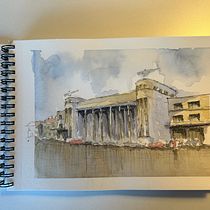 My project for course: Architectural Sketching with Watercolor and Ink. Drawing, Watercolor Painting, Architectural Illustration, Sketchbook, Ink Illustration, and Sketching project by aycat - 09.17.2024