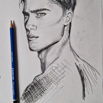 Il mio progetto del corso: Ritratto su blocco da disegno: esplora il volto umano. Artistic Drawing, Drawing, Portrait Drawing, Sketchbook, and Sketching project by Jacqueline Citi - 09.19.2024