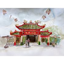 My project for course: Architectural Sketching with Watercolor and Ink. Drawing, Watercolor Painting, Architectural Illustration, Sketchbook, Ink Illustration, and Sketching project by duongthiduyenhai - 09.20.2024