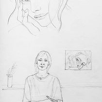Il mio progetto del corso: Ritratto su blocco da disegno: esplora il volto umano. Artistic Drawing, Drawing, Portrait Drawing, Sketchbook, and Sketching project by Maria Rotondi - 09.23.2024