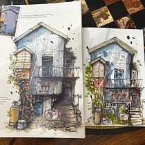 My project for course: Expressive Architectural Sketching with Colored Markers Ein Projekt aus dem Bereich Architektonische Illustration, Zeichnung, Illustration mit Tinte, Sketchbook und Skizzenentwurf von valerio_avallone - 21.09.2024