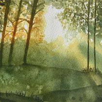 My project for course: Dreamy Watercolor Landscapes: Paint with Light. Un projet de Peinture , et Aquarelle de Sharon Tayfield - 22.09.2024