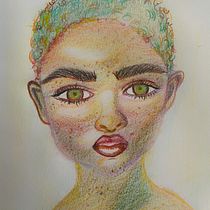 Mi proyecto del curso: Dibujo de retratos llamativos con lápices de colores. Desenho com lápis de cor, Desenho, Desenho de retrato, e Sketchbook projeto de dorarincon27 - 21.09.2024
