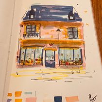 My project for course: Expressive Architectural Sketching with Colored Markers Ein Projekt aus dem Bereich Architektonische Illustration, Zeichnung, Illustration mit Tinte, Sketchbook und Skizzenentwurf von Pauline Van Rompu - 22.09.2024