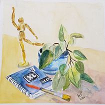 Mon projet du cours : Nature morte contemporaine à l’aquarelle. Un proyecto de Ilustración tradicional, Pintura y Pintura a la acuarela de Helene Lefebvre - 22.09.2024