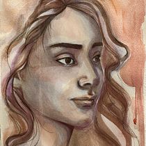 Mi proyecto del curso: Retrato artístico en acuarela. Fine Arts, Portrait Drawing, Painting, and Watercolor Painting project by sol_arriagada - 09.24.2024