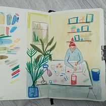 Mein Abschlussprojekt für den Kurs: Das Skizzenbuch als Erkundungsreise: Finde deinen Zeichenstil. Un proyecto de Bocetado, Creatividad, Dibujo, Ilustración tradicional, Pintura a la acuarela, Pintura gouache y Sketchbook de eloinah - 26.09.2024