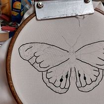 Mi proyecto del curso: Técnicas de bordado realista mariposa. Embroider, Traditional illustration, and Textile Design project by Alejandro Parra Gonzalez - 09.27.2024