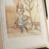 My project for course: Expressive Character Design with Watercolor & Dip Pen. Een project van  Artistieke tekening, Ontwerp van personages, Kinderillustratie,  Tekening, Traditionele illustratie, Verhaallijn, Schilderij,  Schetsen, Stor, telling y Aquarelschilderen van Livia Constantinescu - 29.10.2024
