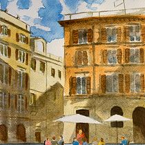 My project for course: Modern Techniques for Watercolor Cityscapes. Un progetto di Pittura e Pittura ad acquerello di bookywave christian - 30.09.2024