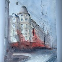 My project for course: Architectural Sketching with Watercolor and Ink. Drawing, Watercolor Painting, Architectural Illustration, Sketchbook, Ink Illustration, and Sketching project by Annfrid Hansen - 10.01.2024