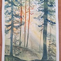 My project for course: Dreamy Watercolor Landscapes: Paint with Light. Un projet de Peinture , et Aquarelle de eugennnie - 01.10.2014