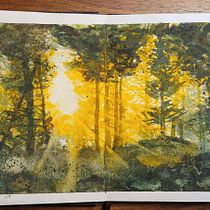 Mein Abschlussprojekt für den Kurs: Verträumte Aquarell-Landschaften: Halte Licht fest. Un projet de Peinture , et Aquarelle de Kerstin - 01.10.2024