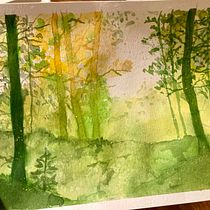 Mein Abschlussprojekt für den Kurs: Verträumte Aquarell-Landschaften: Halte Licht fest. Un projet de Peinture , et Aquarelle de EMia Na - 20.11.2024