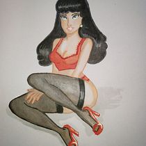 Il mio progetto del corso: Illustrazione di una pin-up con tecniche tradizionali. Painting, Fine Arts, Traditional illustration, Drawing, and Pencil Drawing project by Silvia Scherma - 10.05.2024